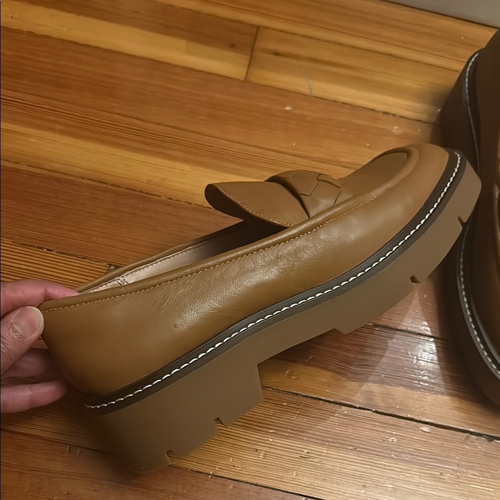 Nordstrom Brown Loafers with Woven Detail - Picture 4 of 10